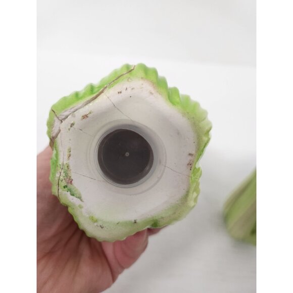 Vintage Celery Stalk Salt And Pepper Shaker Set Porcelain Green Made In Japan - Picture 6 of 9